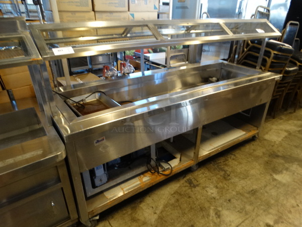 FANTASTIC! Stainless Steel Commercial Buffet Style Portable Station w/ Sneeze Guard. 92x35x59. Tested and Working!