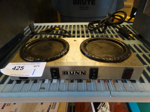 NICE! Bunn Model WX-2 Stainless Steel Commercial Countertop 2 Burner Coffee Pot Warmer. 120 Volts, 1 Phase. 14x7x2. Tested and Working!