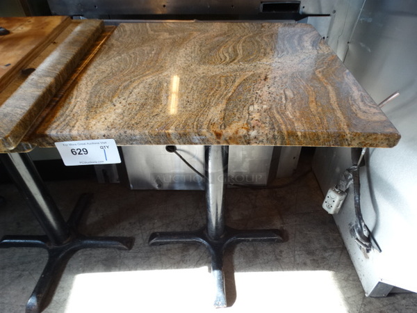 Granite Tabletop on Metal Table Base. Stock Picture - Cosmetic Condition May Vary. 24x24x30