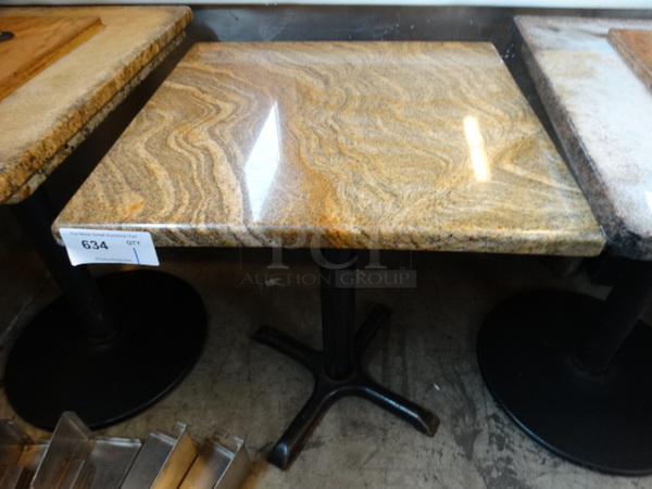 Granite Tabletop on Metal Table Base. 26x26x30
