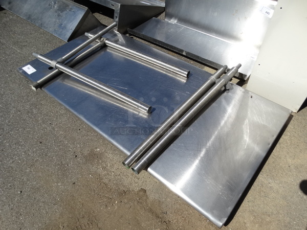 Stainless Steel Tabletop w/ Metal Legs. Not Assembled. 60x30x30