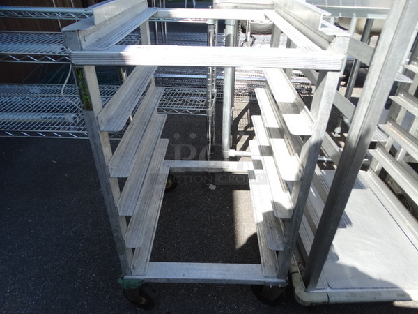 Metal Commercial Pan Transport Rack on Commercial Casters. 21x26.5x38