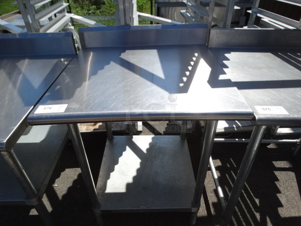 Stainless Steel Table w/ Backsplash and Undershelf. 30x30x40