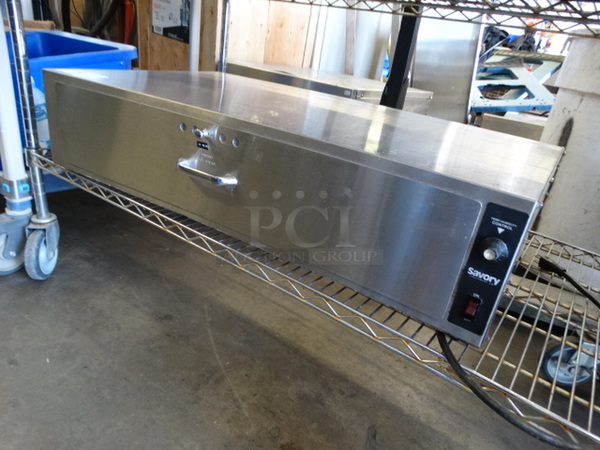 Savory Stainless Steel Commercial Warming Drawer. 34.5x20x8.5. Tested and Working!