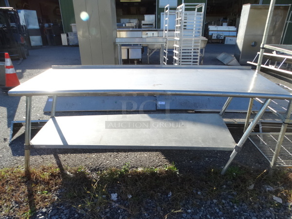 Stainless Steel Table w/ Metal Undershelf. 84x30x34.5