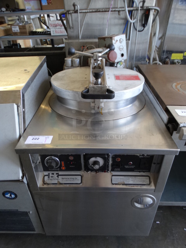 BEAUTIFUL! Barbecue King Model KM Stainless Steel Commercial Floor Style Electric Pressure Fryer. 208 Volts, 3 Phase. 24x39x46