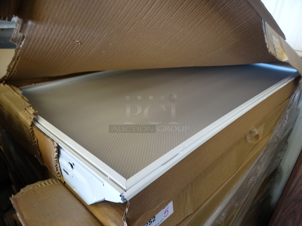 5 BRAND NEW IN BOX! White Metal Fluorescent Lights. 48x24x4. 5 Times Your Bid!