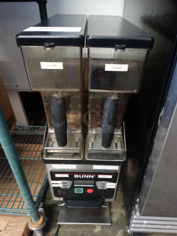 NICE! 2006 Bunn Model MHG Stainless Steel Commercial Countertop Bean Grinder. 120 Volts, 1 Phase. 9x17x29. Tested and Working!