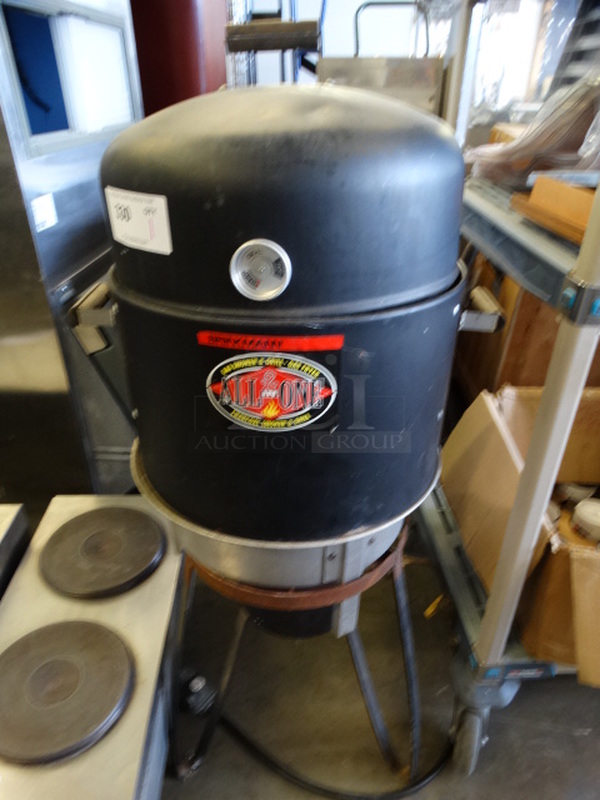 NICE! Brinkmann Metal All In One Gas Smoker & Grill , Gas Fryer and Charcoal Smoker & Grill. 21x17x46