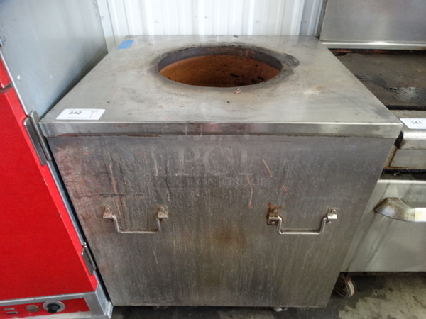 Metal Commercial Tandoori Oven on Commercial Casters. 33x32x37