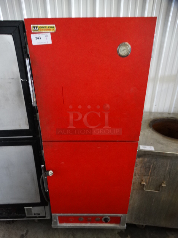 NICE! CresCor Metal Commercial Warming Cabinet on Commercial Casters. 27x33x70. Cannot Test Due To Plug Style 