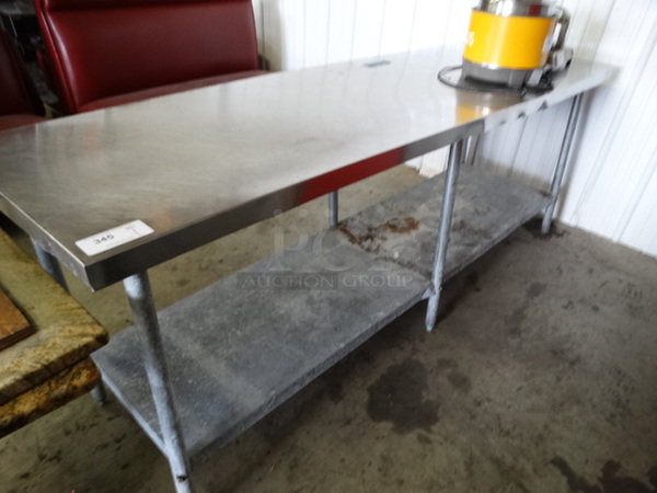 Stainless Steel Table w/ Metal Undershelf. 95.5x29.5x36