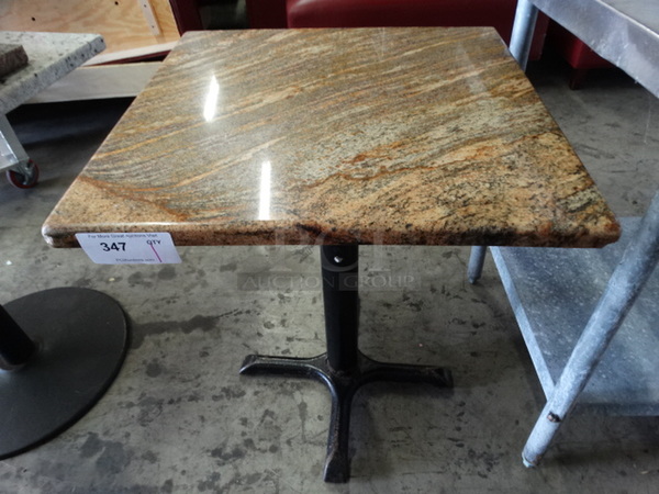 Granite Tabletop on Metal Table Base. Stock Picture - Cosmetic Condition May Vary. 24x24x30