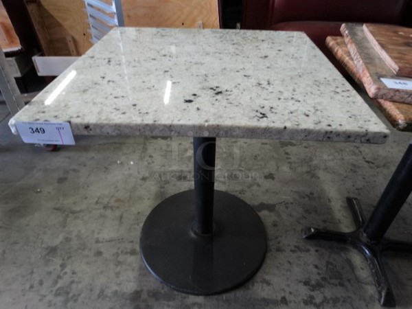 Granite Tabletop on Metal Table Base. 28x28x30