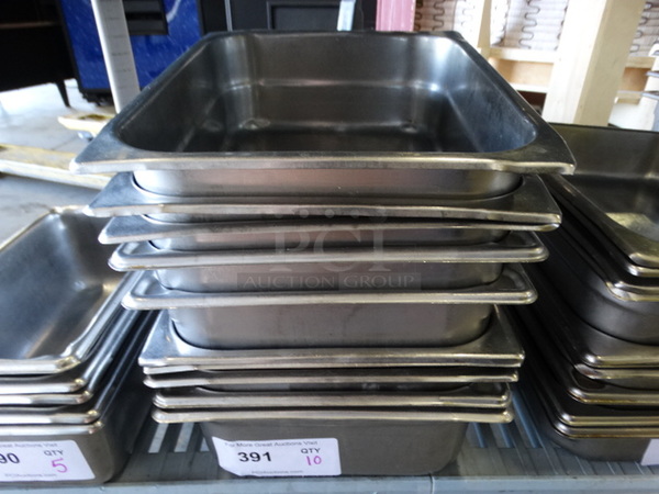 10 Stainless Steel 1/2 Size Drop In Bins. 1/2x4. 10 Times Your Bid!