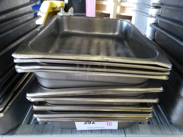 10 Stainless Steel 1/2 Size Drop In Bins. 1/2x2. 10 Times Your Bid!