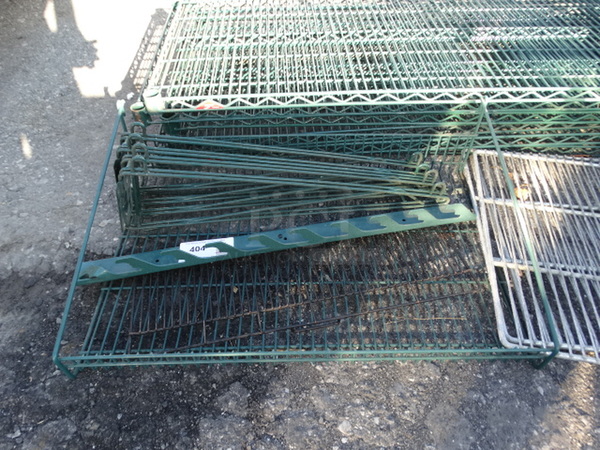 ALL ONE MONEY! Lot of Green Coated Rack and Shelf Brackets!