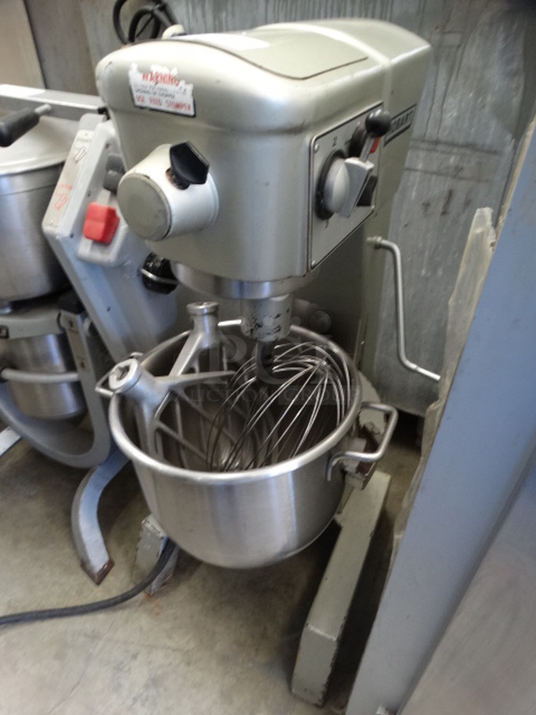 FANTASTIC! Hobart Model D-300T Metal Commercial Floor Style 30 Quart Planetary Mixer w/ Stainless Steel Mixing Bowl, Whisk and 2 Paddle Attachments. 208 Volts, 1 Phase. 22x22x45. Cannot Test Due To Missing Cord 