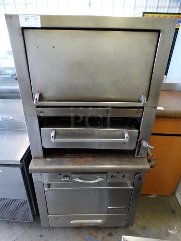 GREAT! Garland Stainless Steel Commercial Floor Style Gas Powered Vertical Upright Smoker. 34x30x71