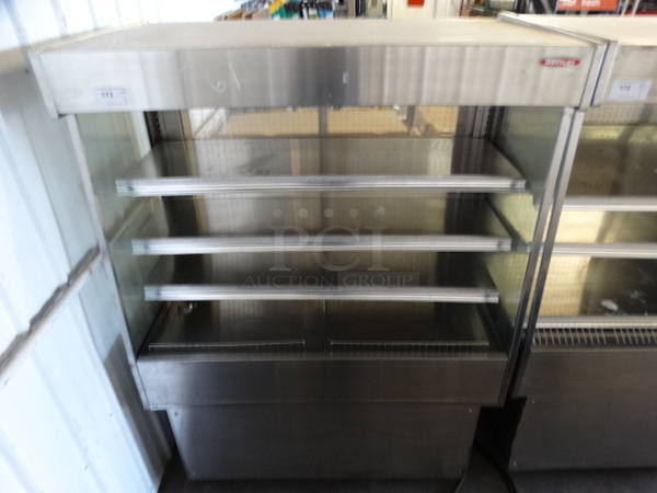 GREAT! Servolift Stainless Steel Commercial Floor Style Grab N Go Open Merchandiser on Commercial Casters. 56x32x76. Cannot Test Due To Cut Cord