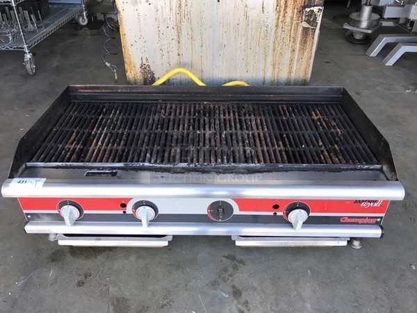 GREAT! APW Wyott Champion Stainless Steel Commercial Countertop Gas Powered Charbroiler Grill. 48x27x16