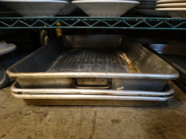 3 Metal Baking Pans. 17.5x25.5x3.5, 17.5x25.5x2. 3 Times Your Bid!