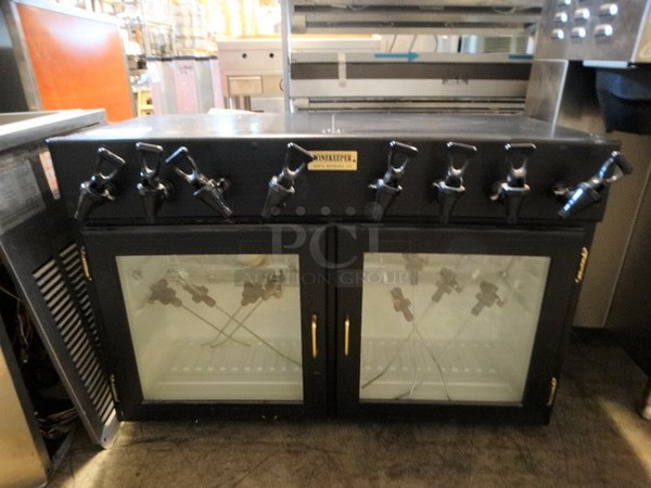 NICE! Winekeeper Metal Commercial Countertop 8 Spigot Wine Dispenser. 37.5x22x25. Tested and Working!