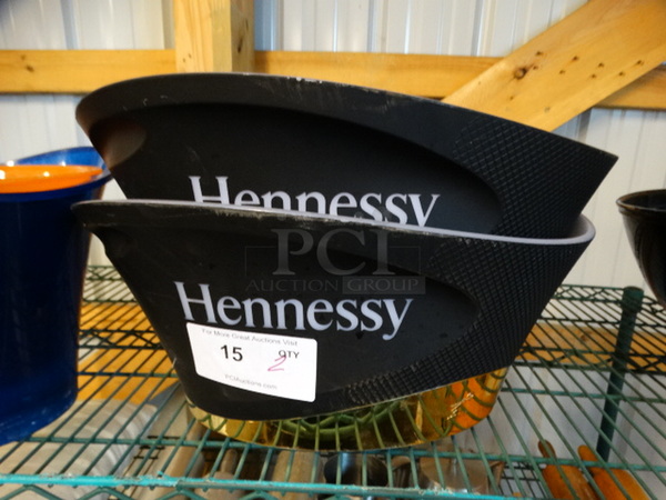 2 Hennessy Black Countertop Ice Buckets. 18x12x8.5. 2 Times Your Bid!