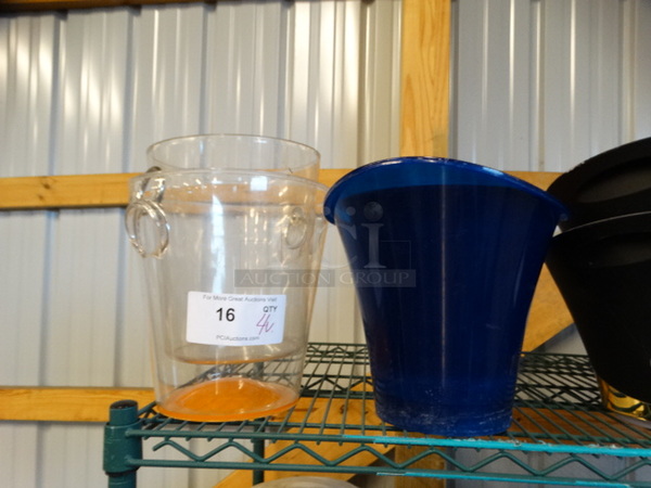 4 Various Poly Ice / Champagne Buckets. Includes 11x10x10. 4 Times Your Bid!