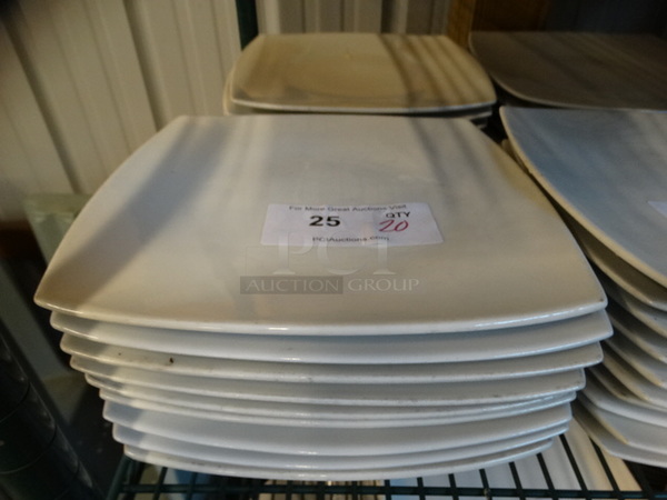 20 White Ceramic Plates. 10.5x10.5x1. 20 Times Your Bid!