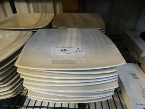 20 White Ceramic Plates. 10.5x10.5x1. 20 Times Your Bid!