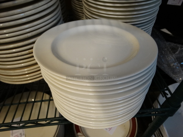16 White Ceramic Plates. 9x9x1. 16 Times Your Bid!