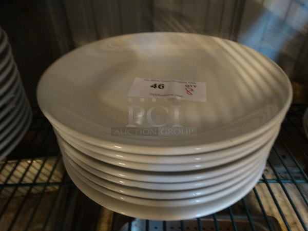8 White Ceramic Plates. 12x12x1. 8 Times Your Bid!