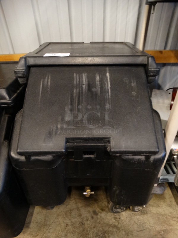 Cambro Black Poly Portable Ice Bin on Commercial Casters. 23x30x30