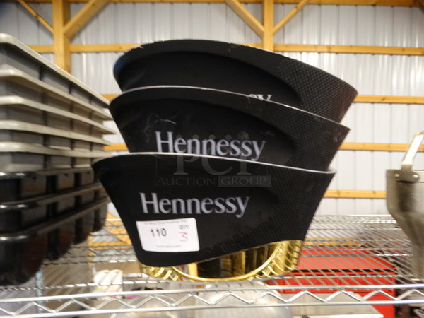 3 Hennessy Black Poly Ice Buckets. 18x12x8. 3 Times Your Bid!