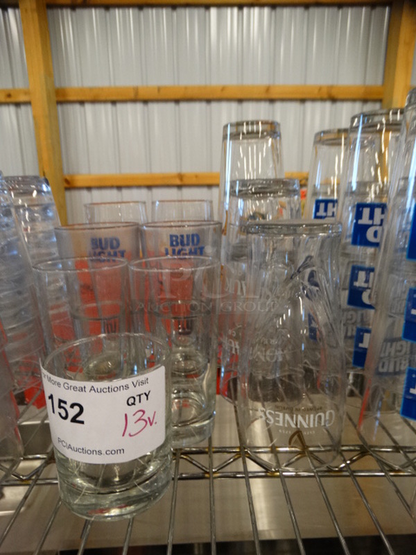 13 Various Beverage Glasses. Includes 3x3x7. 1 3Times Your Bid!