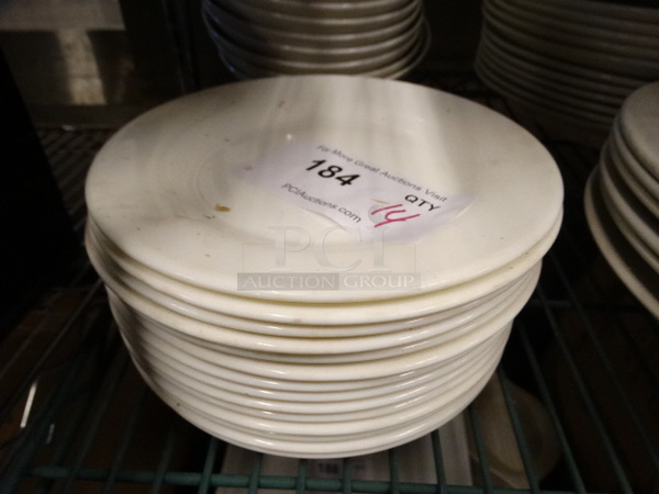 14 White Ceramic Plates. 8x8x1. 14 Times Your Bid!