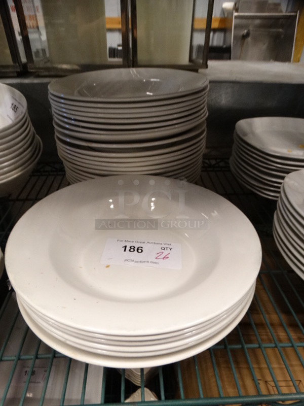 26 White Ceramic Pasta Plates. 11.5x11.5x2. 26 Times Your Bid!