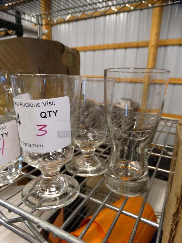 3 Beverage Glasses. Includes 2.5x2.5x5.5. 3 Times Your Bid!