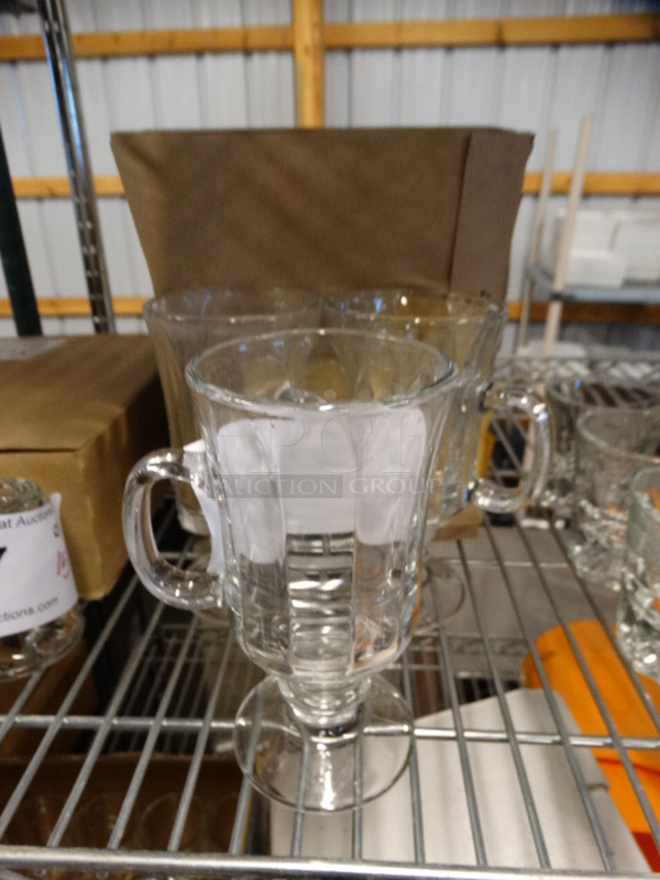 15 Glass Footed Mugs. 4x3x5.5. 15 Times Your Bid!