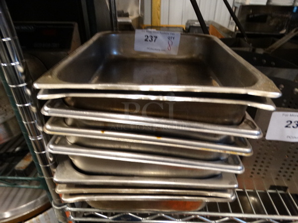 8 Stainless Steel 1/2 Size Drop In Bins. 1/2x2. 8 Times Your Bid!