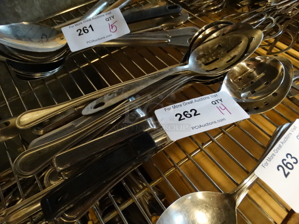 14 Metal Serving Spoons. Includes 13