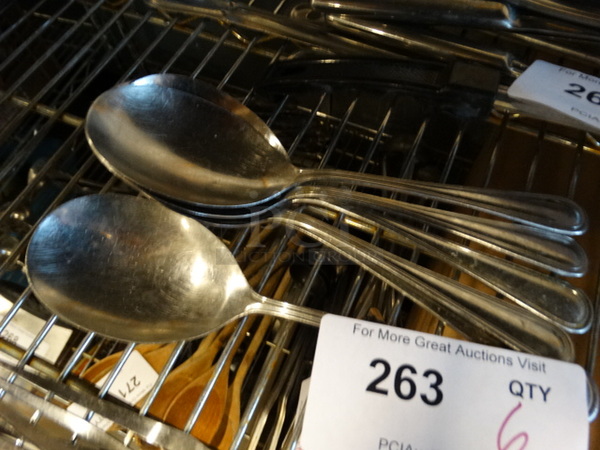 6 Metal Serving Spoons. 9