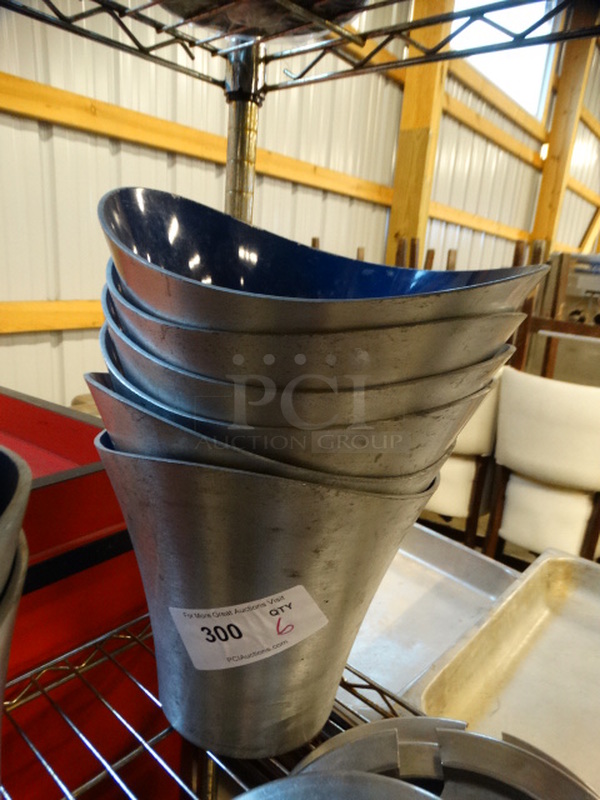 6 Gray and Blue Poly Ice Buckets. 10.5x9.5x10. 6 Times Your Bid!
