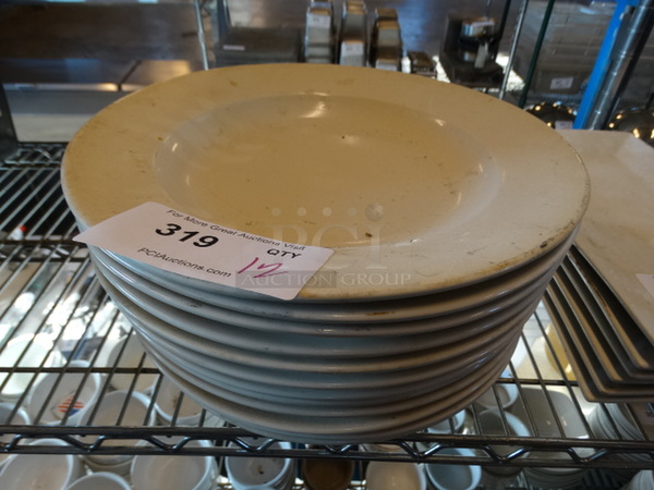 12 White Ceramic Pasta Plates. 12x12x2. 12 Times Your Bid!