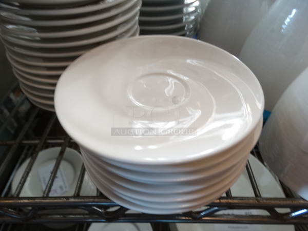 29 White Ceramic Saucers. 4.5x4.5x1. 29 Times Your Bid!