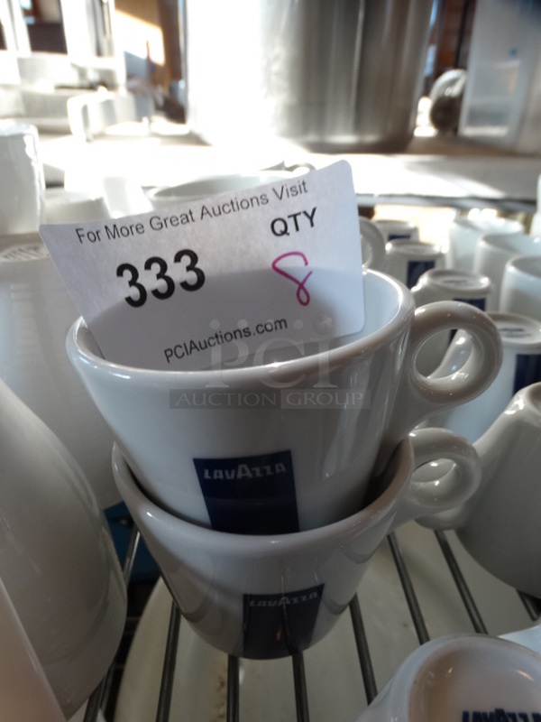 8 White Ceramic Mugs. 4.5x3.5x2.5. 8 Times Your Bid!