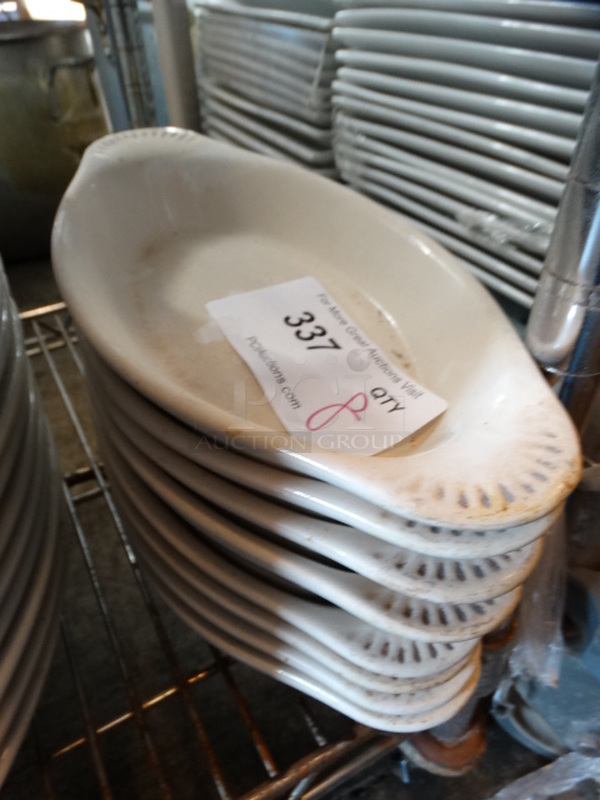8 White Ceramic Single Serving Casserole Dishes. 10.5x5.5x1.5. 8 Times Your Bid!