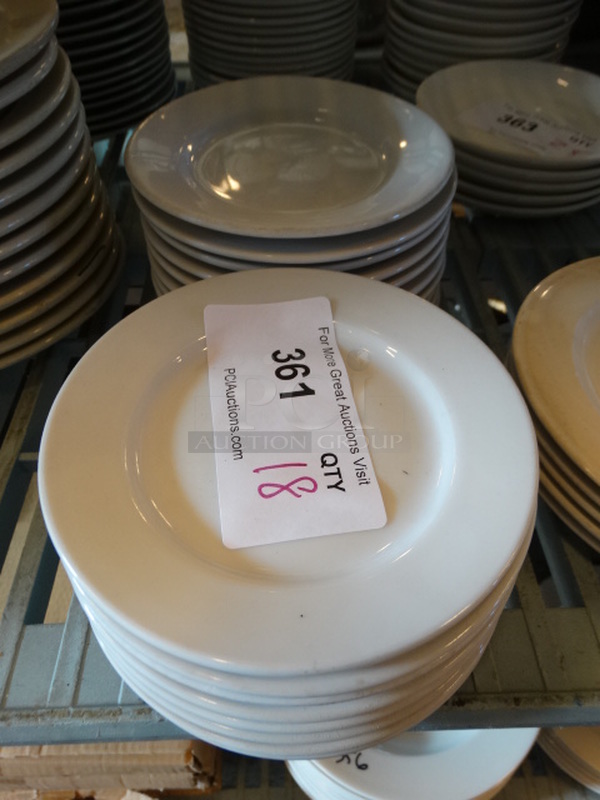 18 White Ceramic Plates. 6.5x6.5x1. 18 Times Your Bid!