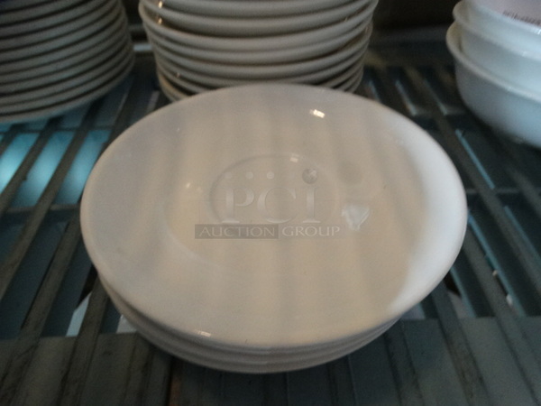 25 White Ceramic Saucers. 6x6x1. 25 Times Your Bid!